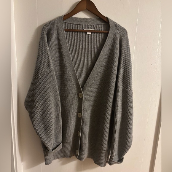 Outerknown Sweaters - Outerknown Grey Oversized Women's Cabin Cardigan Cotton Baby Alpaca Blend